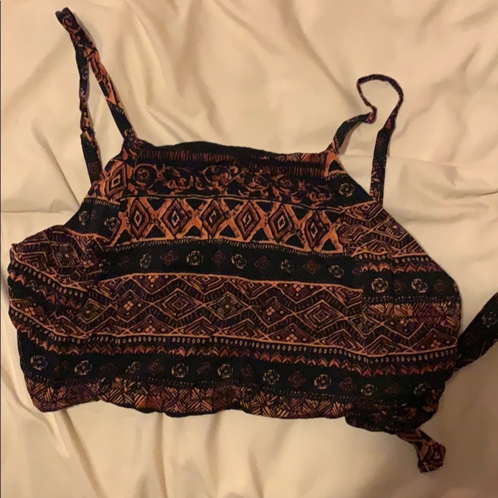 Orange/Black Crop Top